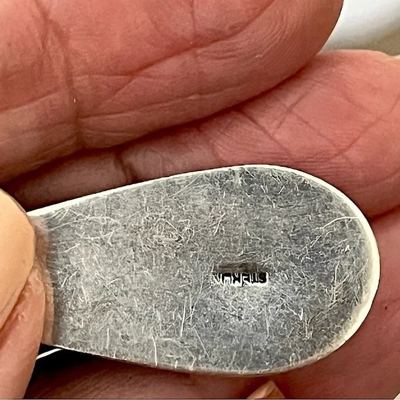 Spiderweb Kingman Turquoise Sterling Silver Pendant 22” Necklace 925 - Picture 9 of 10